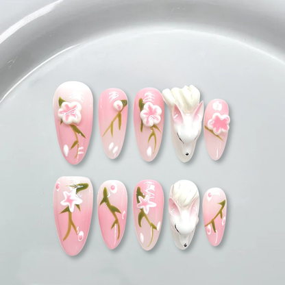 Pink 3d floral fox-XHS653